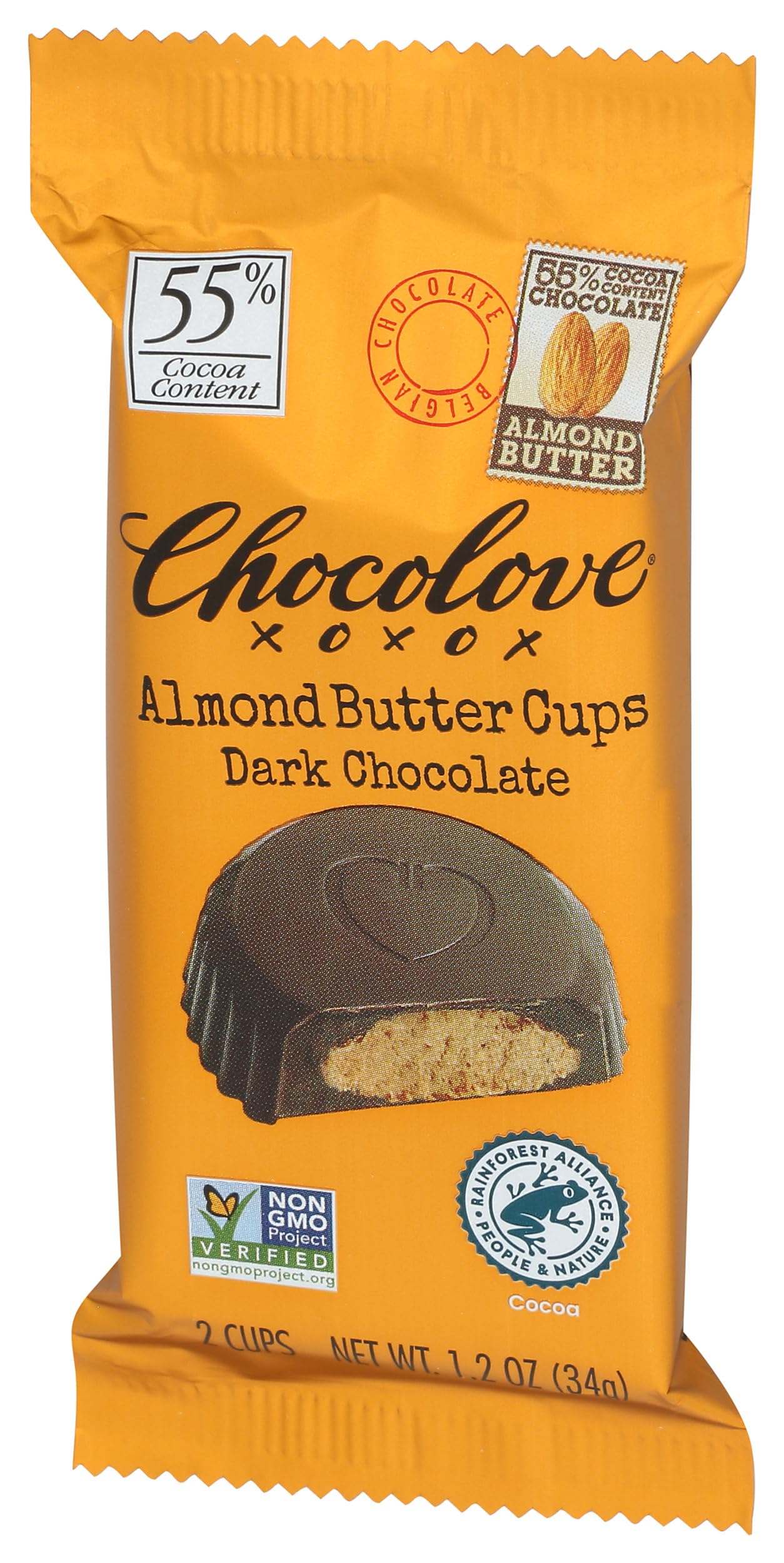 Chocolove Almond Butter Cups Dark Chocolate 1.2 Oz