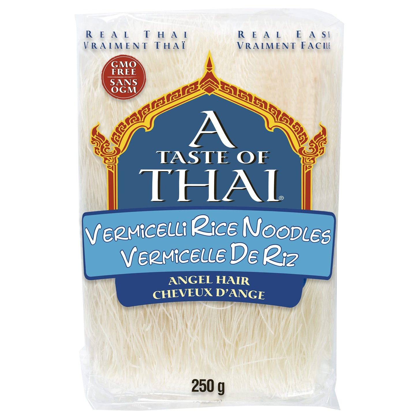 A Taste of Thai Vermicelli Rice Noodles - 8.8oz Single Pack Angel Hair Pasta | Use in Stir-fries Soups & Stews | Great Side Dish