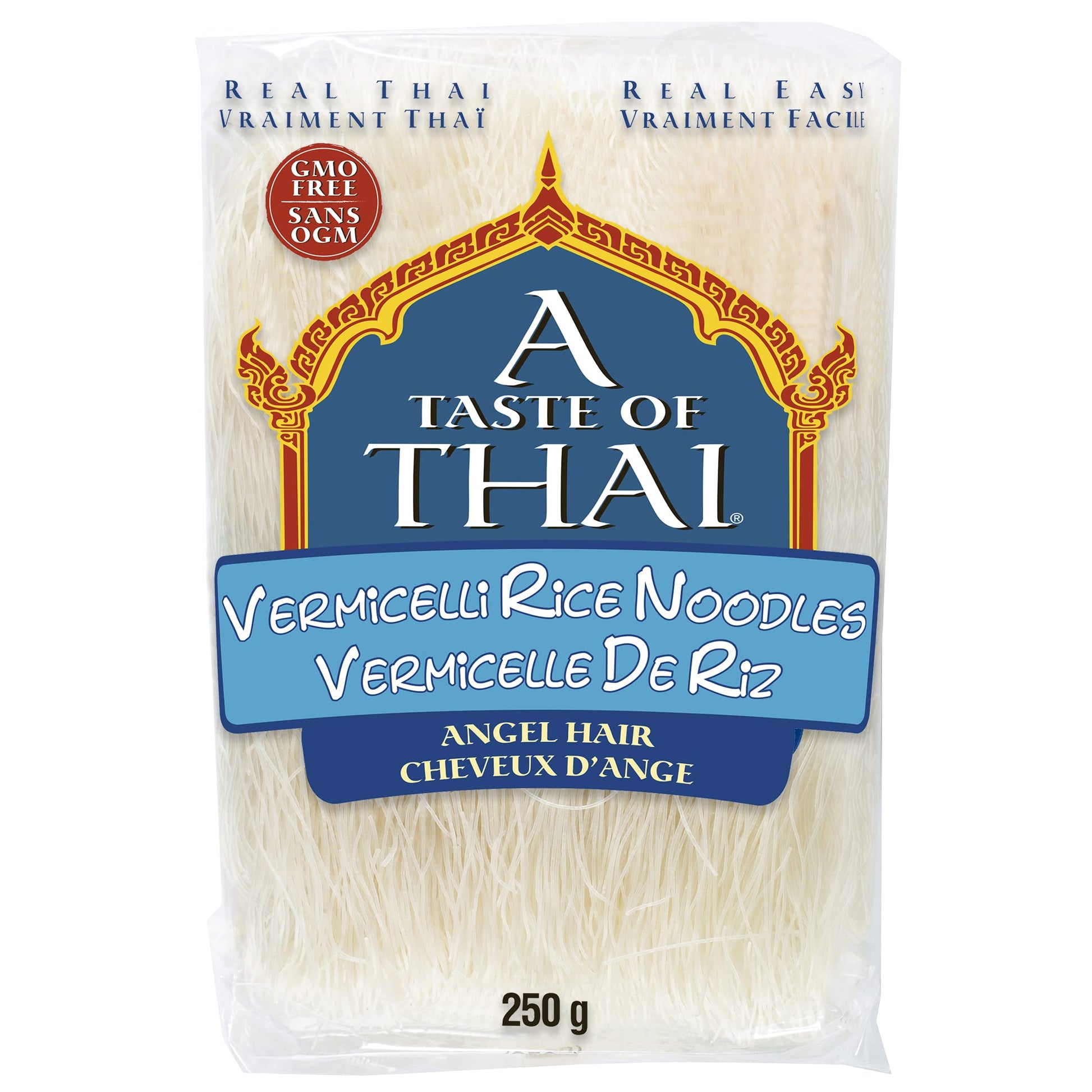 A Taste of Thai Vermicelli Rice Noodles - 8.8oz Single Pack Angel Hair Pasta | Use in Stir-fries Soups & Stews | Great Side Dish
