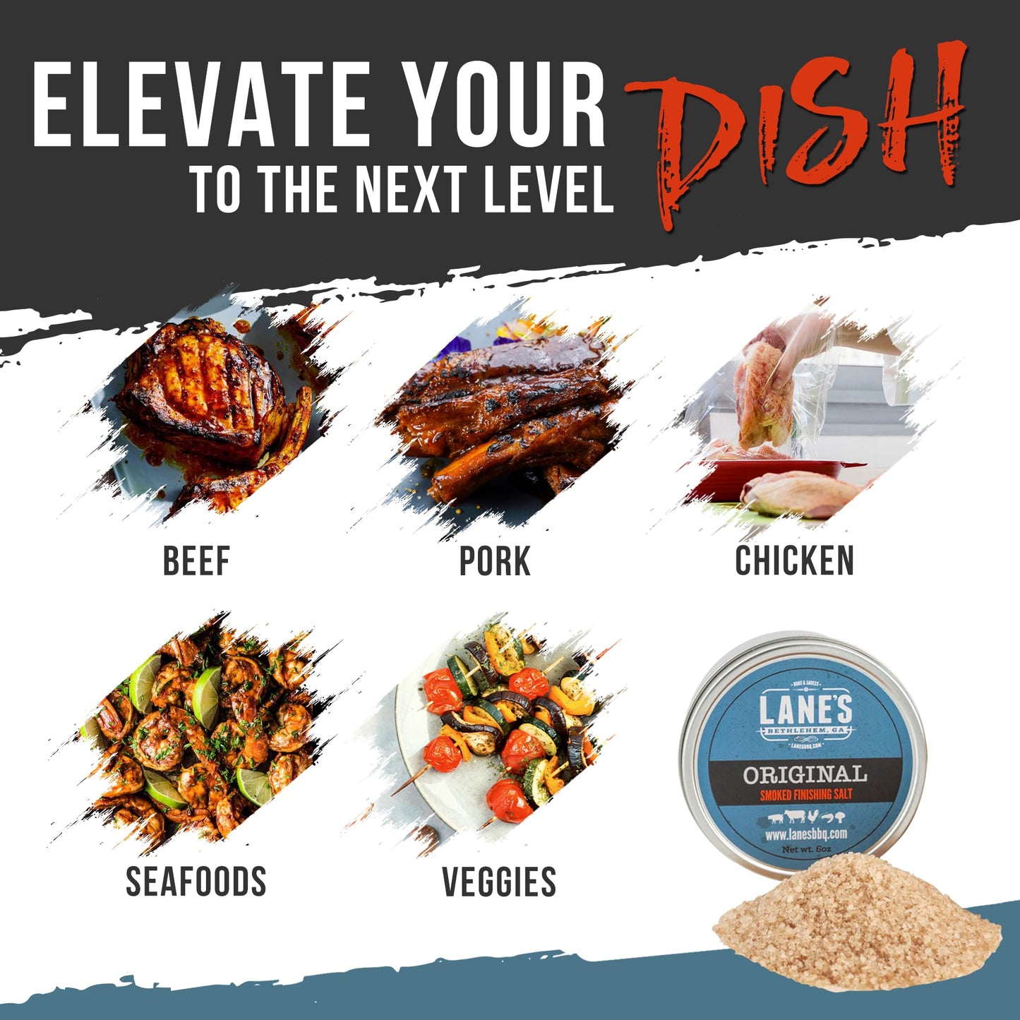 Lanes Smoked Salt - Premium Gourmet Finishing Sea Salt, Naturally Infused with Apple, Cherry & Maple Wood, 6 oz