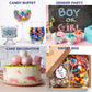 Crafty Confections Shimmer Gumballs - Blueberry Flavor, 45 pcs, 3.5 oz, Pearl Blue Color, Perfect for Party Favors and Sweet