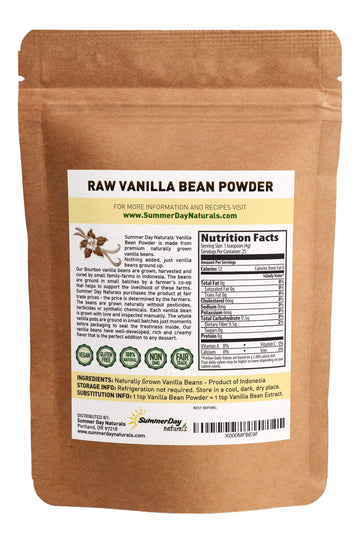 Vanilla Bean Powder, 3.53 Oz - Raw Ground Vanilla Bean - Unsweetened, Gluten-Free - Extremely Fresh - Ground Moments Before Pack