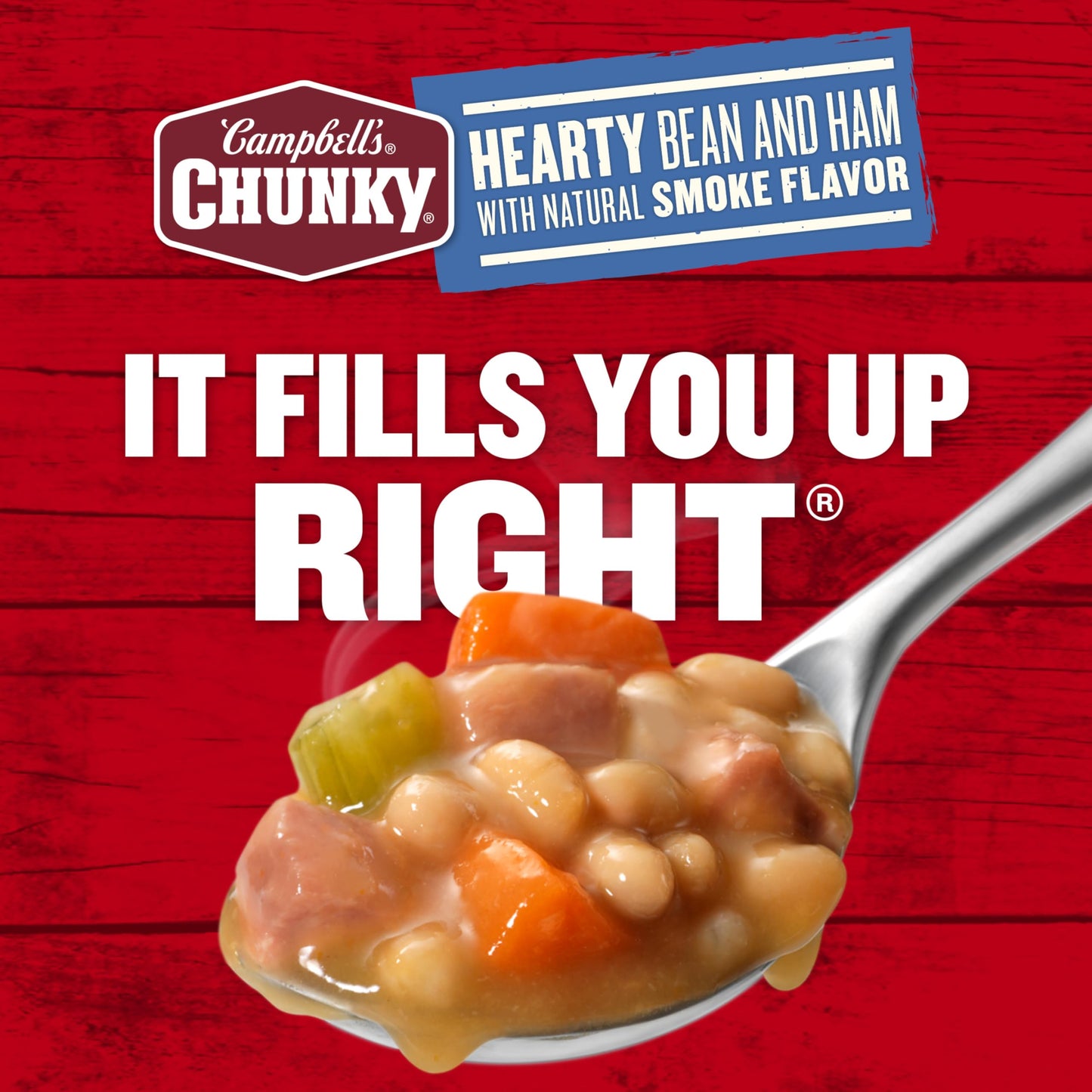 Campbells Chunky Soup, Hearty Bean Soup With Ham, 19 Ounce Can (Case Of 12)