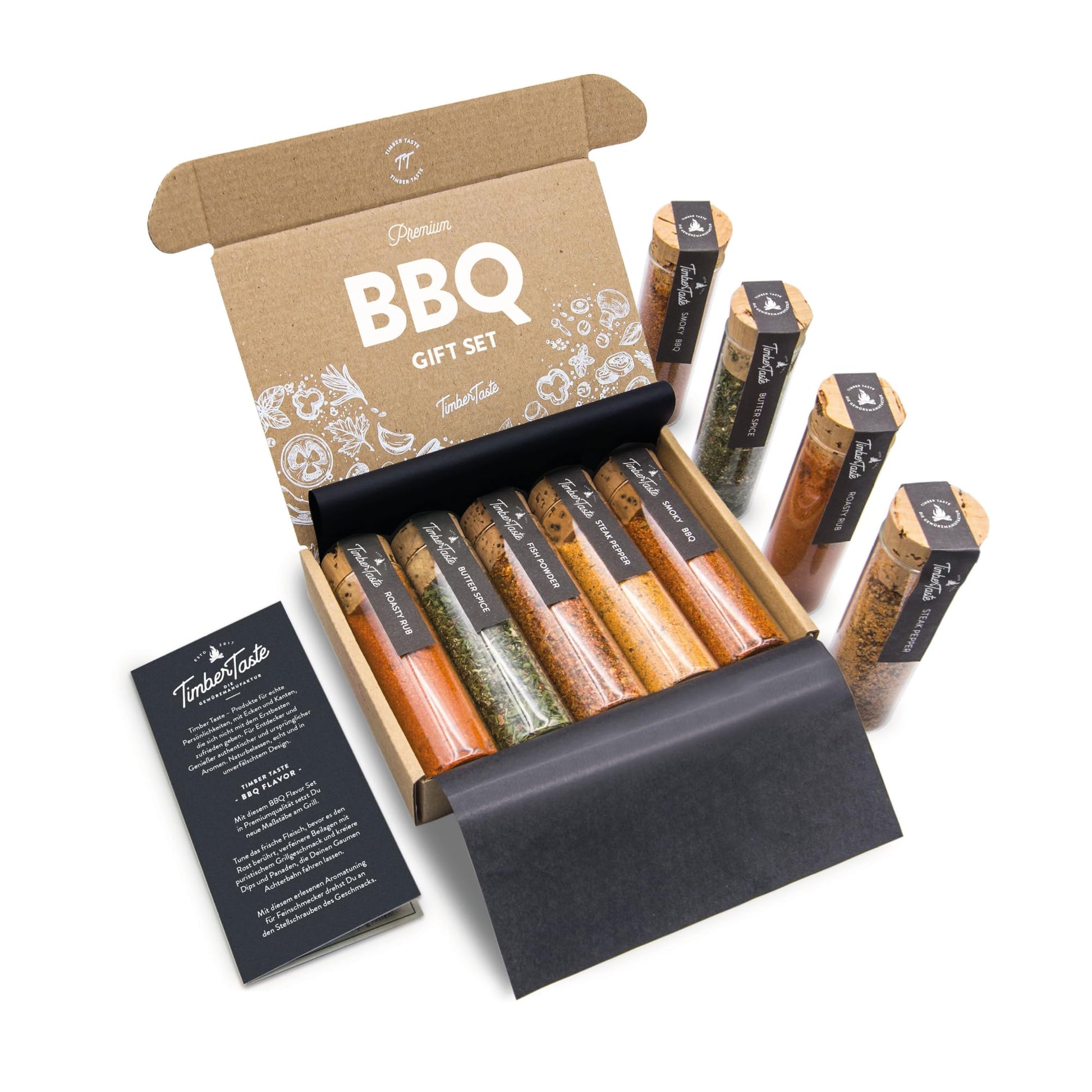 Timber Taste Bbq Spice Gift Set For Women - 5 Gourmet Grilling Spices & Rubs | Seasoning Gift Set For Her | Grill Spice Collection | Top-Grade Bbq Rubs | Cooking Ideas For Women | Smoker Accessories