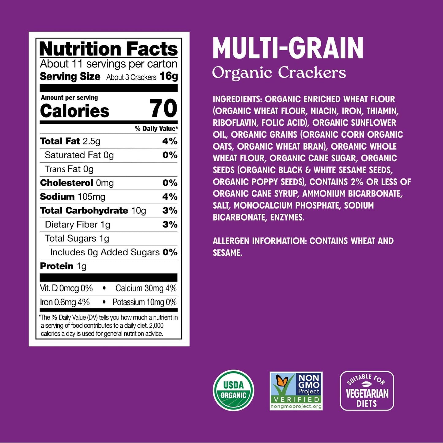 Miltons CRAFT BAKERS Organic Crackers Variety Bundle (Multi-Grain, Olive Oil & Sea Salt, Himalayan Salt) - Certified Organic, N