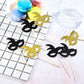 Blulu 48 Pieces Masquerade Mask Cupcake Toppers Black Gold Glitter Bachelorette Party Mask Cupcake Halloween Food Dessert Picks