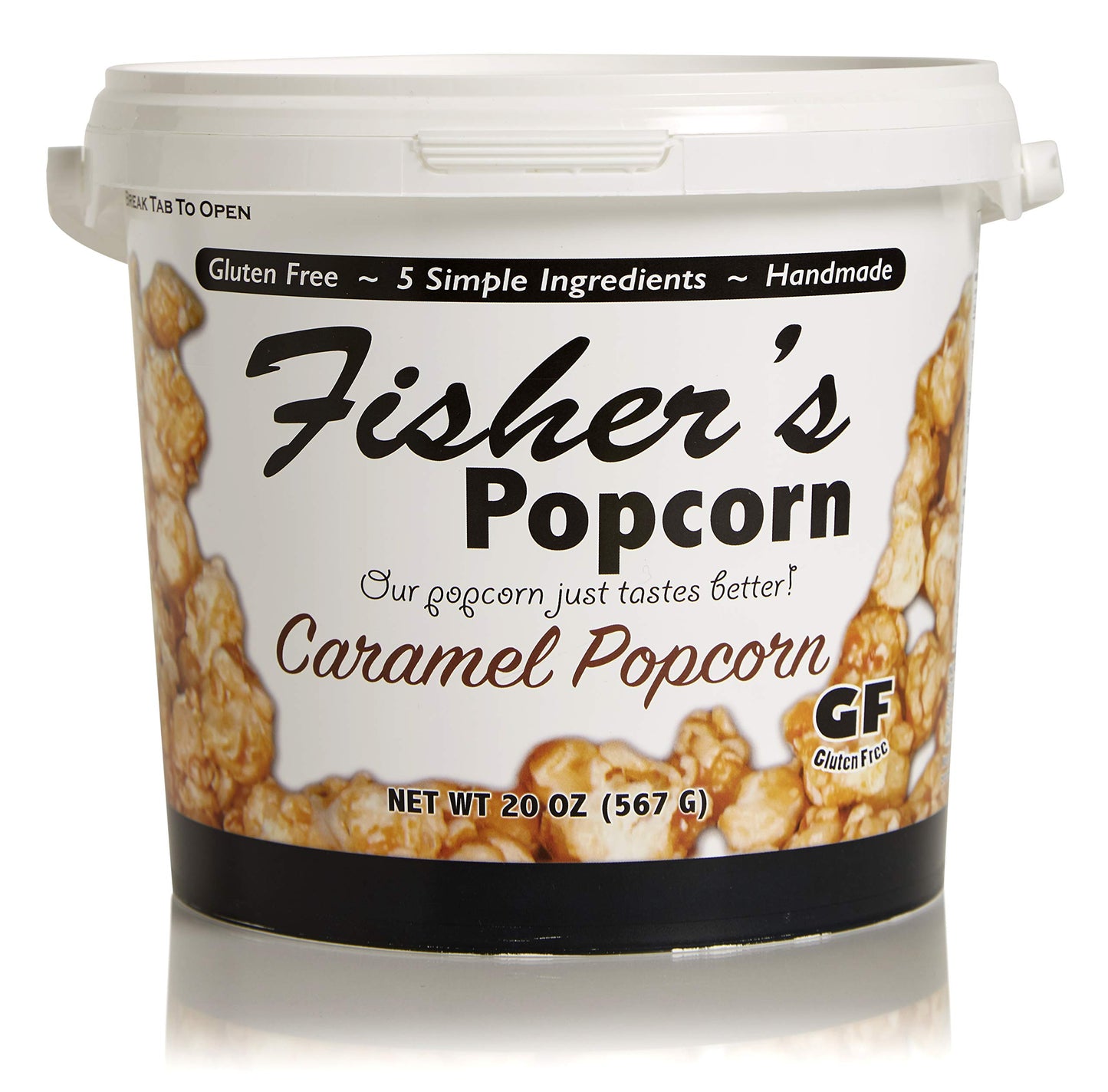 Fishers Popcorn Caramel Popcorn, Gluten Free, 5 Simple Ingredients, Handmade, No Preservatives, No High Fructose Corn Syrup, Ze