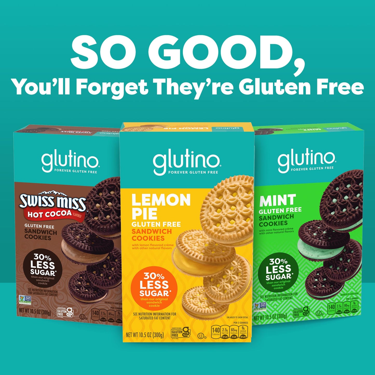 Glutino Gluten Free Lemon Pie Flavored Sandwich Cookies, Gluten Free Snacks, 10.5 oz.