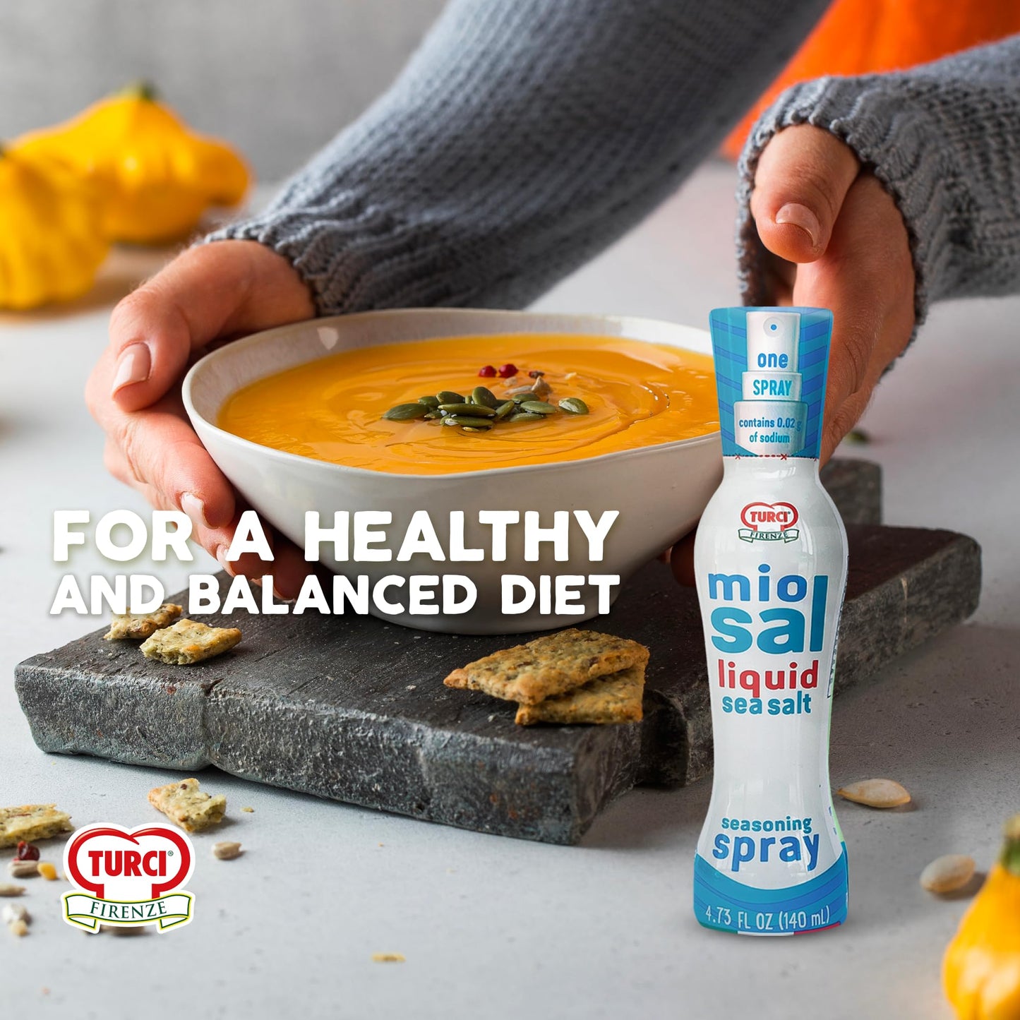 Turci Firenze Miosal Liquid Salt Spray, 4.73oz. (6 Pack), Salt Replacement, 75% Less Sodium, to Reduce Daily Sodium Intake, 100%