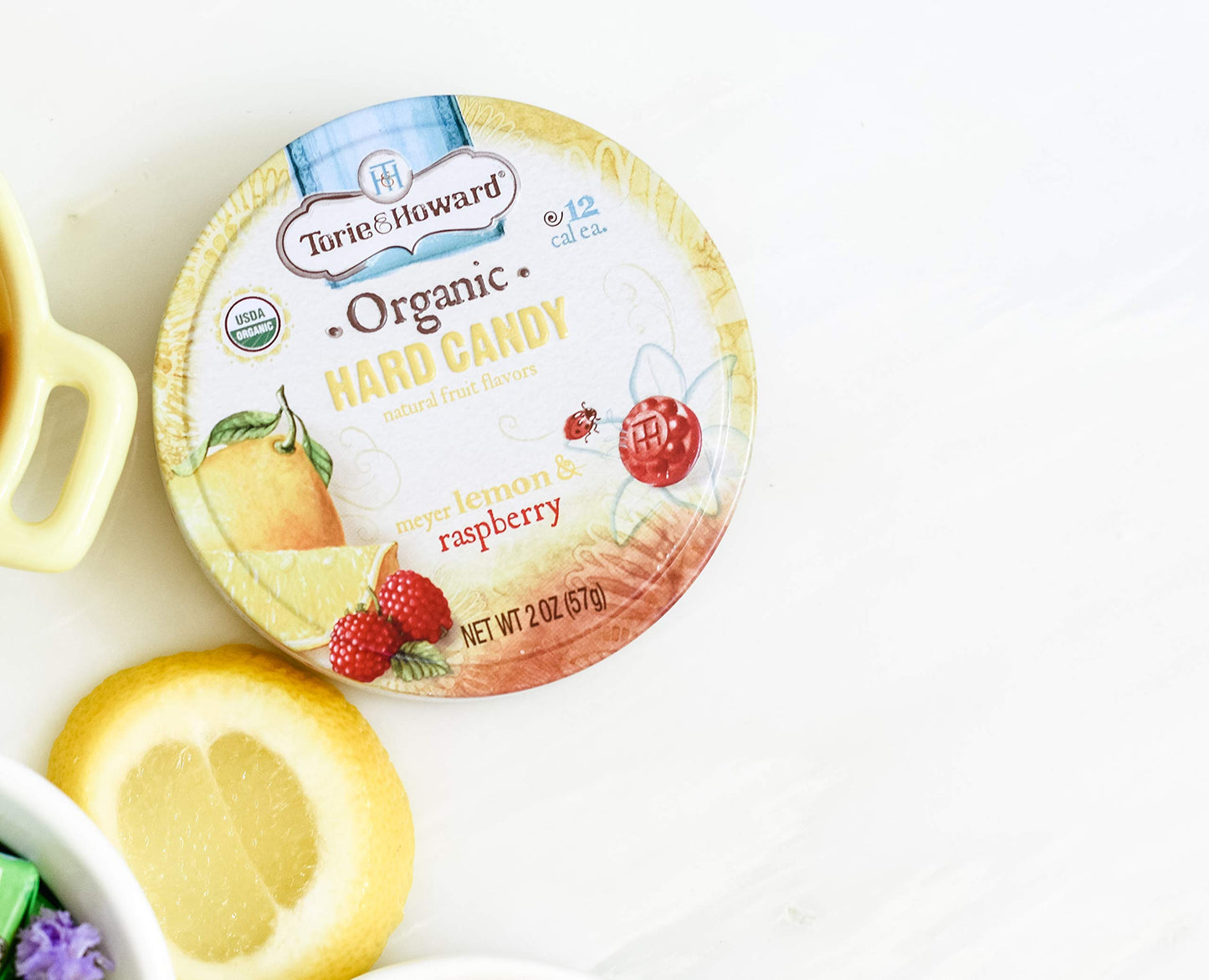 Torie And Howard Organic Hard Candy Lemon And Raspberry, 2 Ounce
