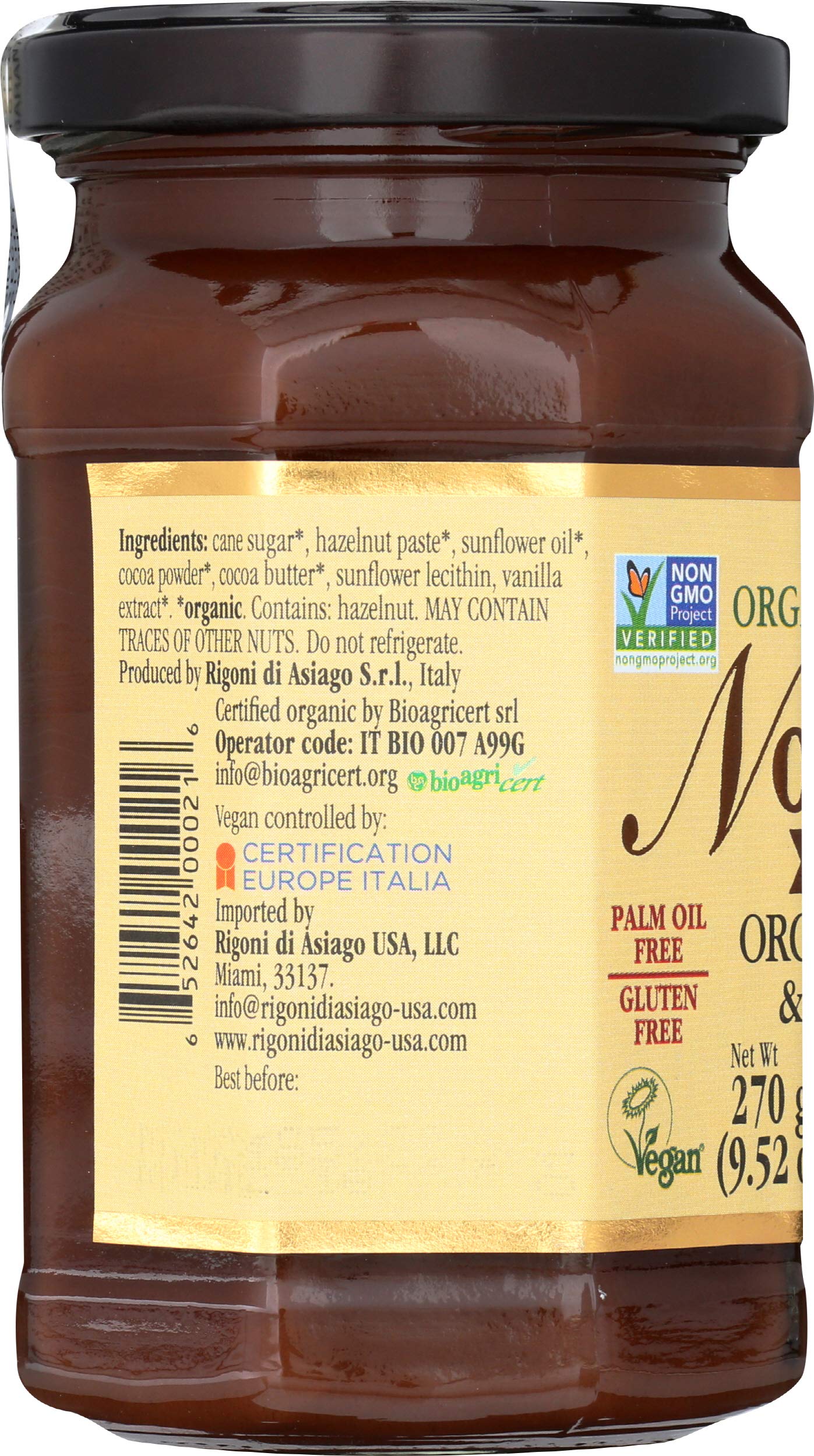 Rigoni Di Asiago Spread Hazelnut And Cocoa Dairy Free Organic, 9.52 Oz