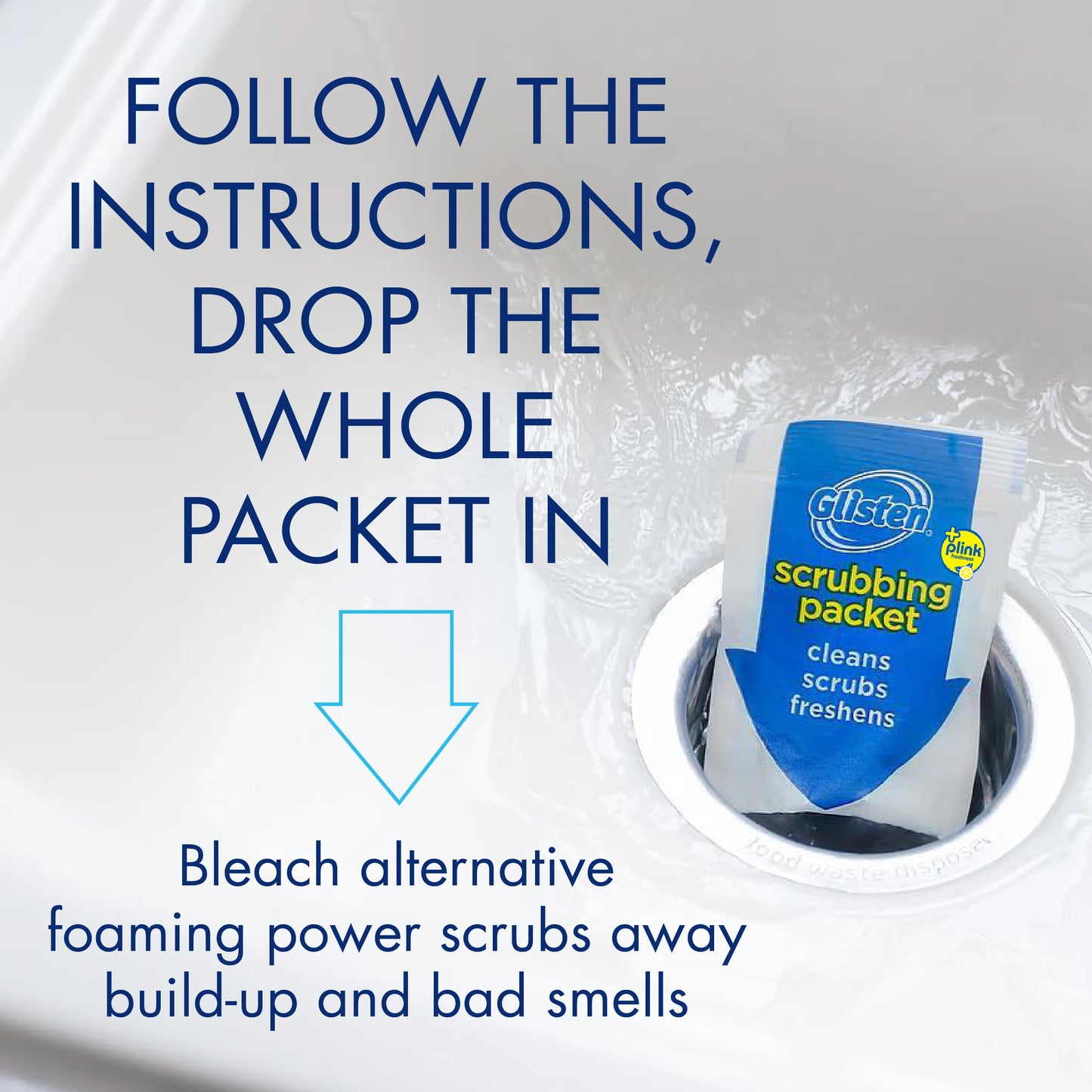 Glisten Glisten-Dp06N-Pb-2/Pack Dp06N-Pb Garbage Disposer Foaming Cleaner, Lemon Scent, 2-Pack (8 Uses), 2 Pack, Blue, 2 Count, 4.9 Ounce (Pack Of 2), 9 Ounce