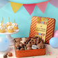 BONNIE AND POP - Birthday Food Gift Basket, Happy Birthday Chocolate, Birthday Gift Box, Food Birthday Gifts for Women and Men,