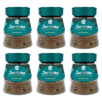 Juan Valdez Decaffeinated Freeze Dried Coffee 3.5 OZ - Premium Colombian Coffee, Pack of 6