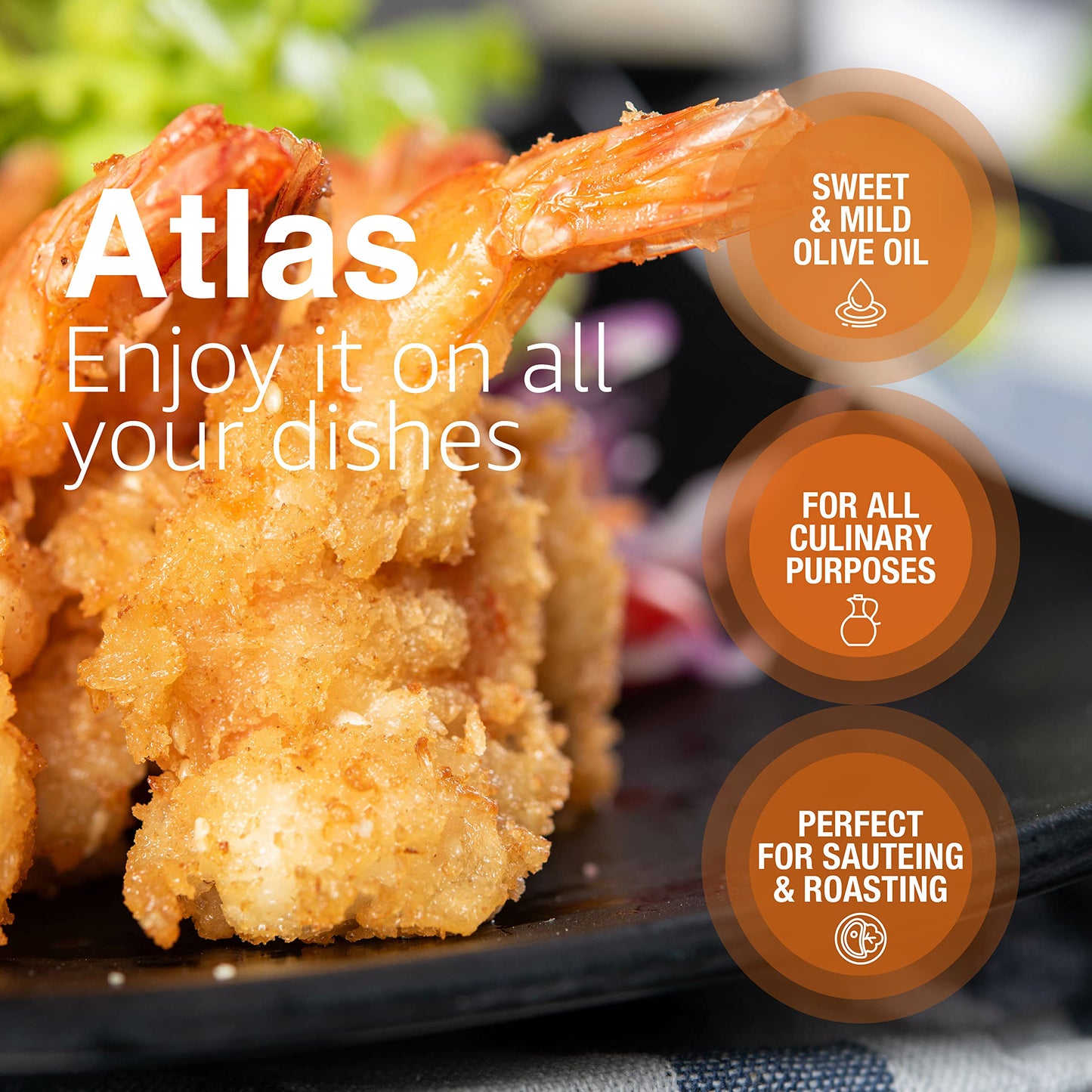 A ATLAS OLIVE OILS Atlas 1 LT Cold Press Extra Virgin Olive Oil, 34 Fl Oz, Organic, Polyphenol Rich, Unprocessed from Morocco