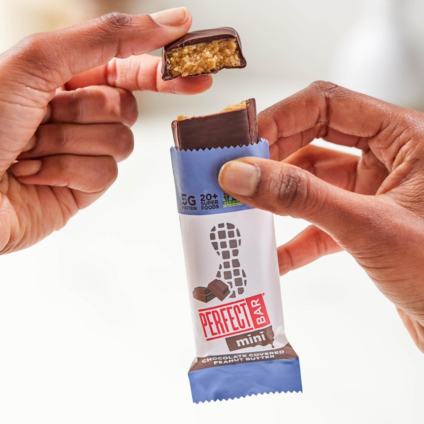 Perfect Bar Mini, Chocolate Covered Peanut Butter Protein Bar, Protein Snack, Snack Bar, Organic, Gluten Free, Soy Free, Non Gmo