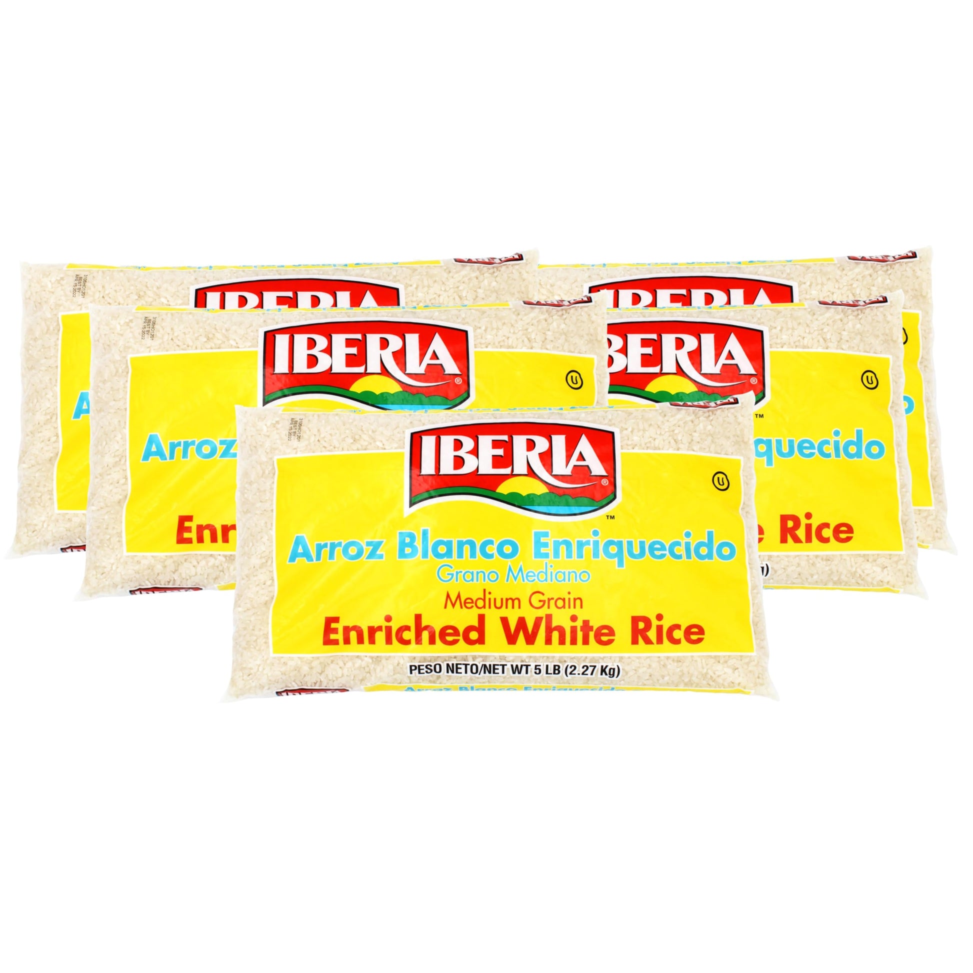 Iberia Medium Grain White Rice, 5 Pounds (Pack of 5)