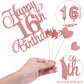 16Th Birthday Cake Decorations Set Include 16Th Birthday Candles Numeral 16 Cake Candles And Happy 16Th Birthday Cake Toppers Wi