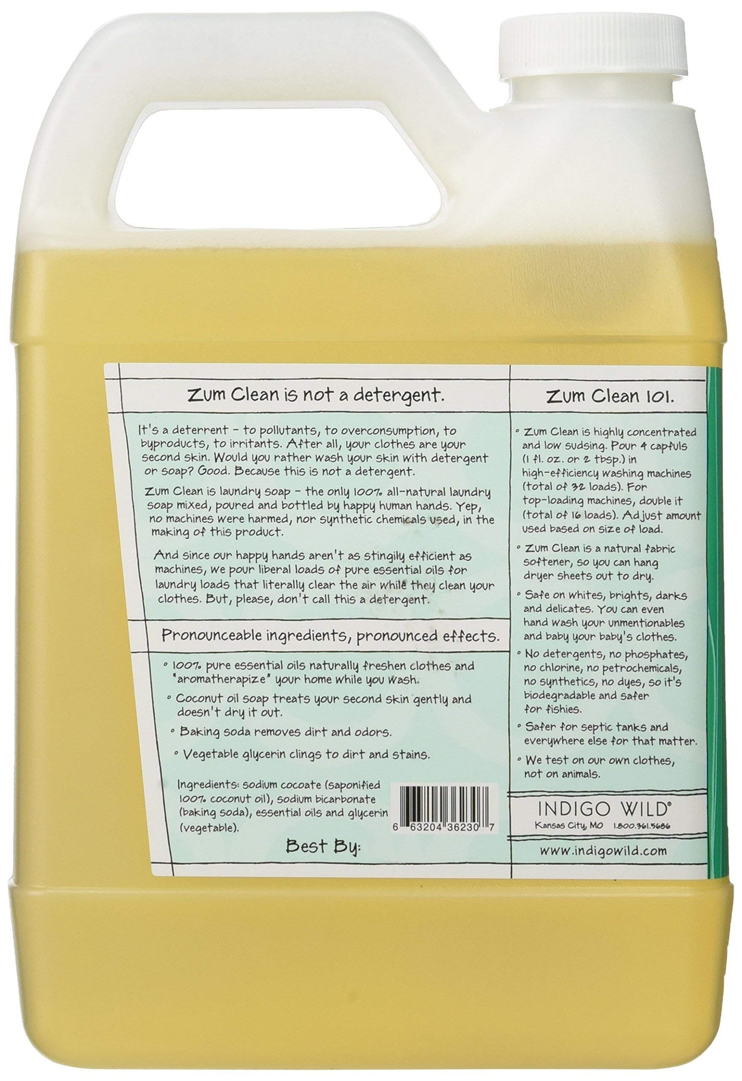 Indigo Wild Zum Clean Laundry Soap, Sea Salt, 32 Fluid Ounce