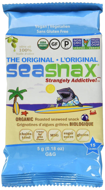Seasnax Organic Olive Oil Seaweed Snack, 0.18 Oz (Pack Of 6)