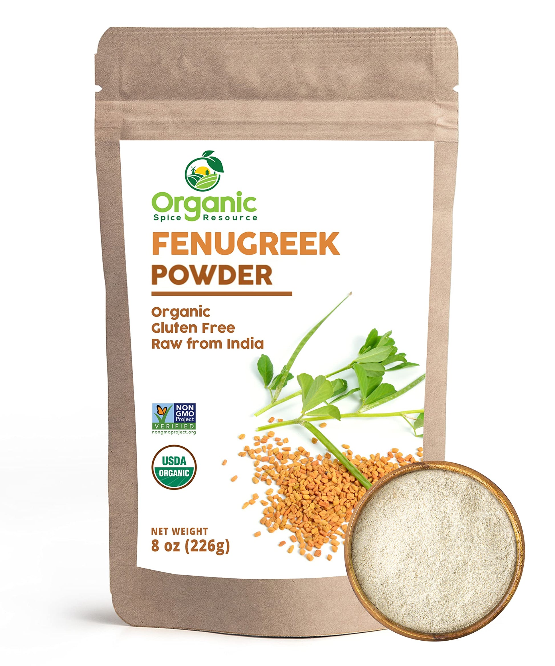 Organic Fenugreek Powder | 8 Oz - 226G | Usda Organics And Non-Gmo Verified Project Approved | Product Of India | 100% Raw And N
