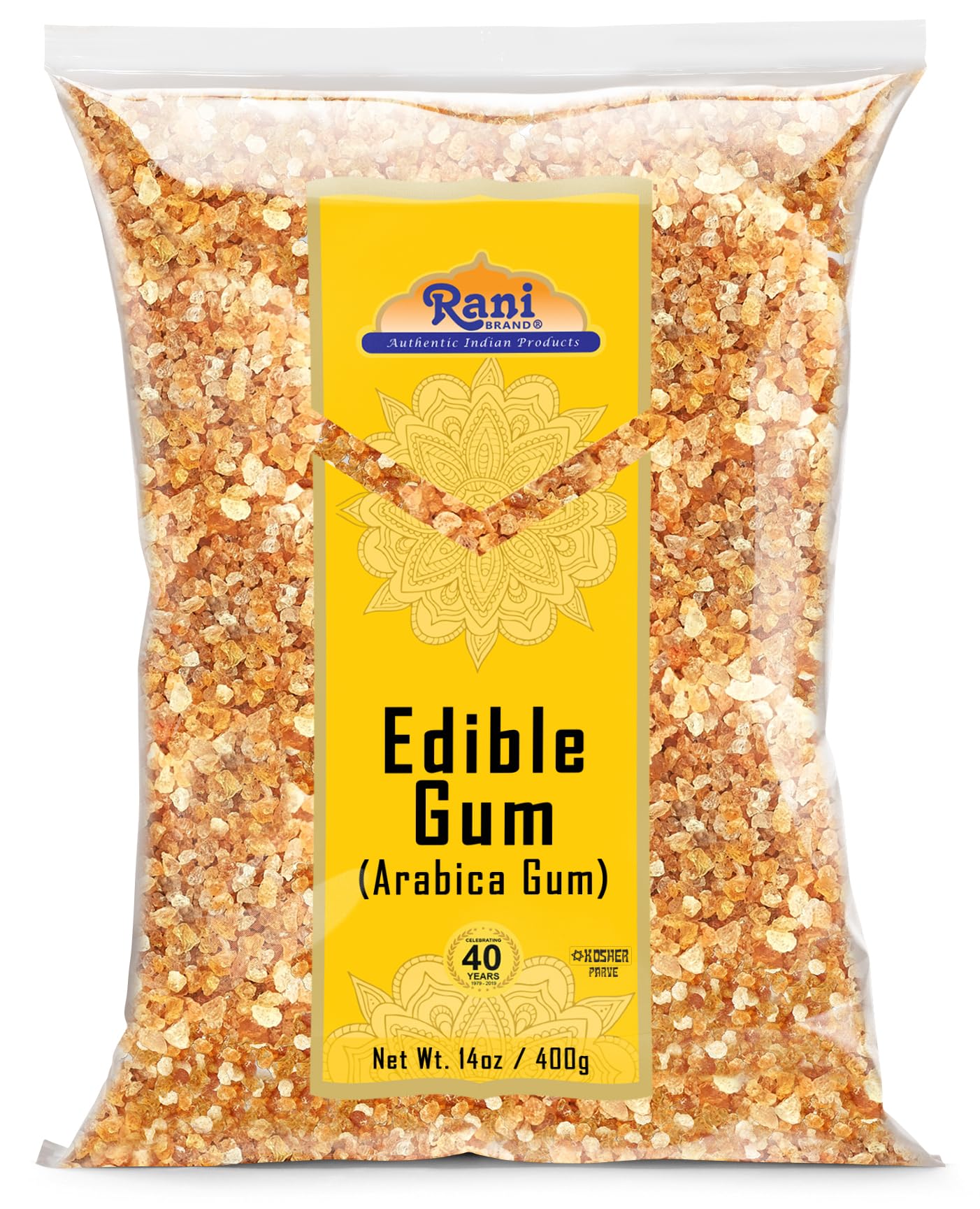 Rani Edible Gum Whole (Arabica Gum) 14Oz (400G) Bulk ~ All Natural, Salt-Free | Vegan | No Colors | Gluten Friendly | Non-Gmo | Kosher | Indian Origin