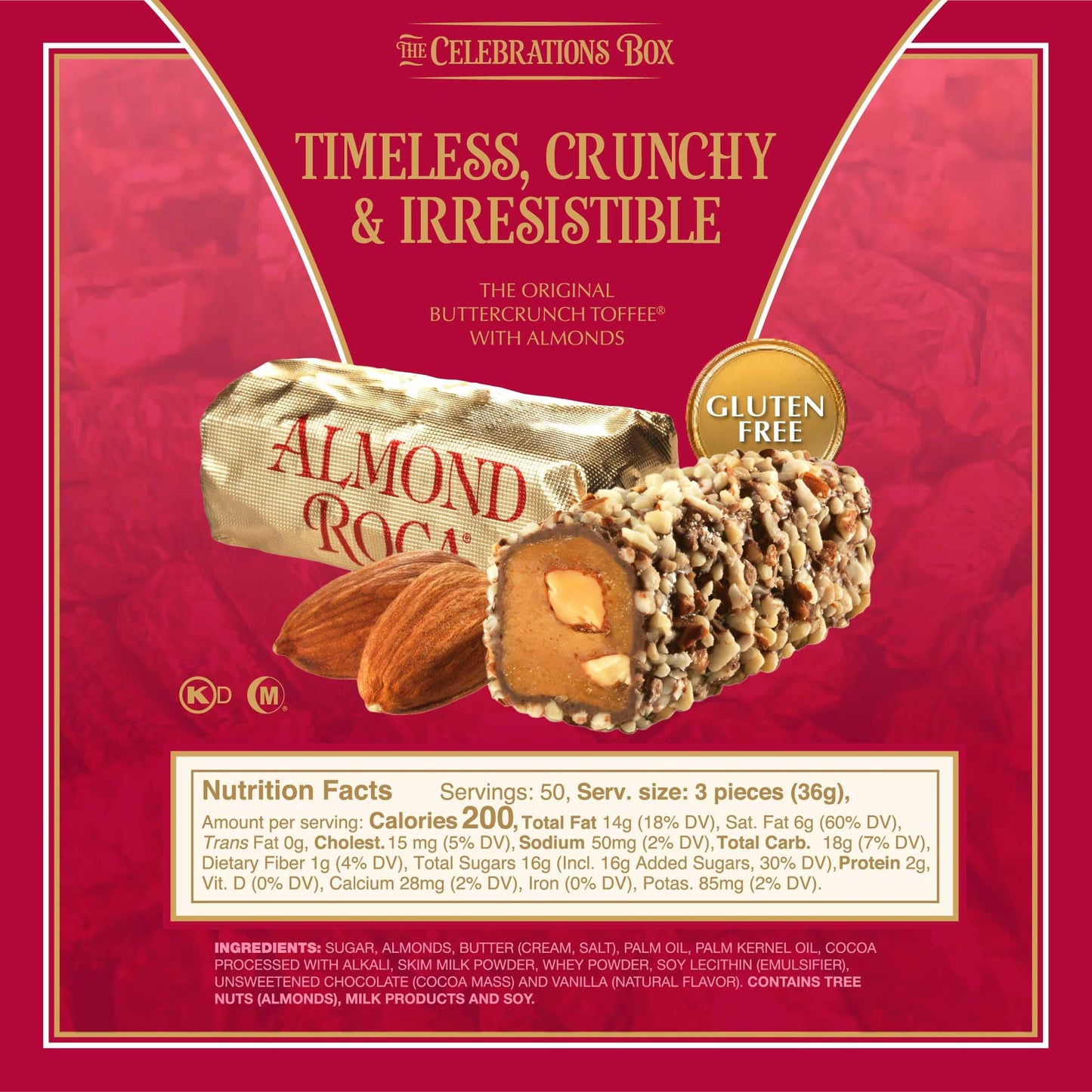 Almond Roca Candy - 4 Lb Celebrations Box - Almond Roca Individually Wrapped Chocolate English Toffee Candy - Gift For Chocolate And Toffee Candy Lovers