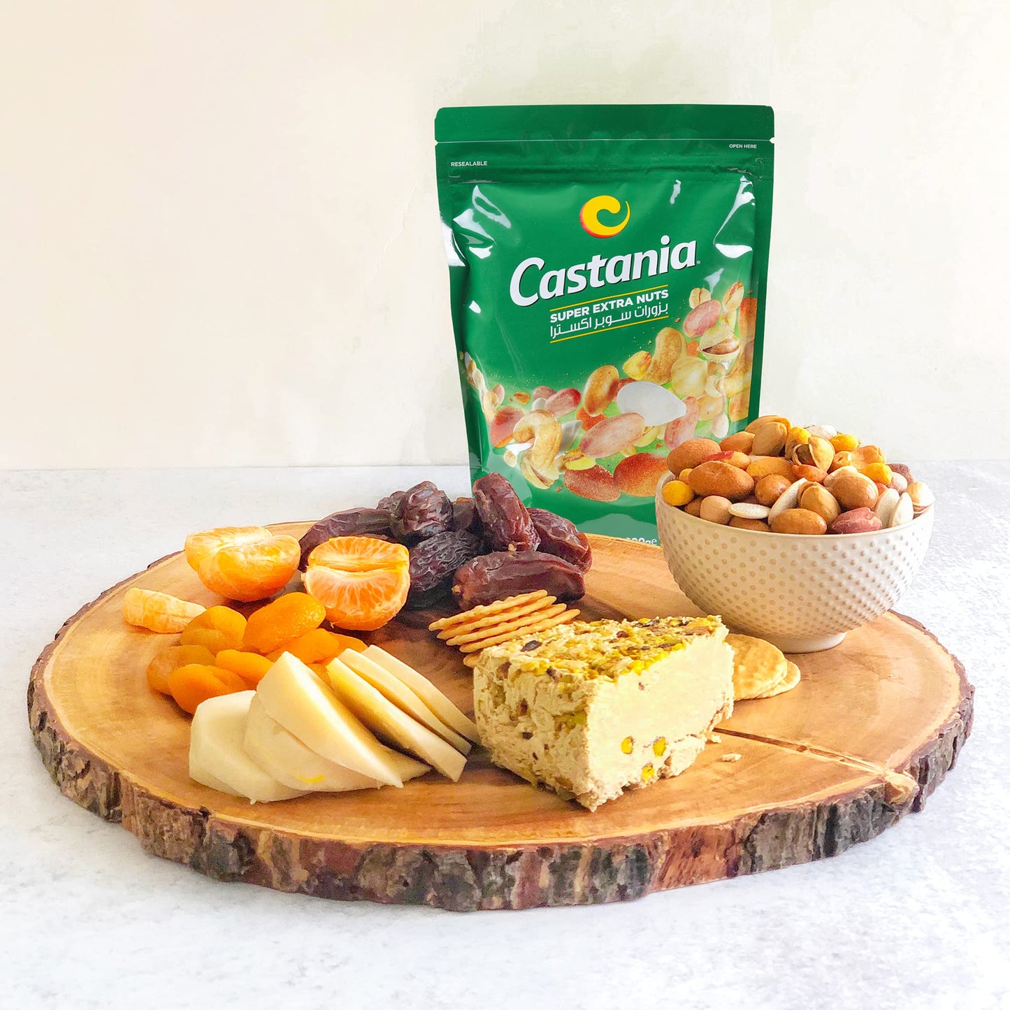 Castania BBQ Lebanese Mixed Nuts, Super Extra Mix with Pistachios, Almonds, Cashews, Hazelnuts, Peanuts, 10.6oz