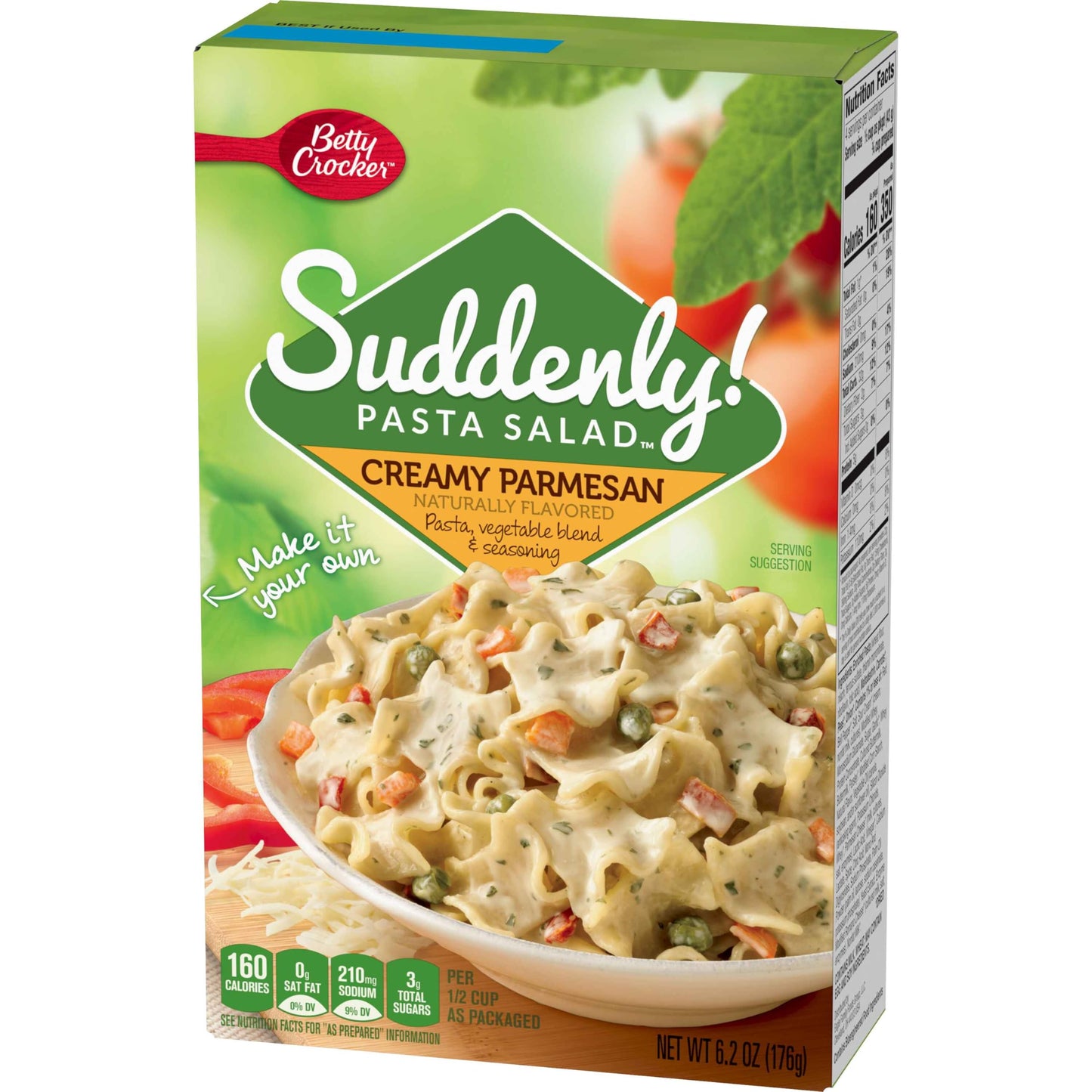 Betty Crocker, Suddenly Salad, Pasta Creamy Parmesan, 6.2Oz Box (Pack Of 4)