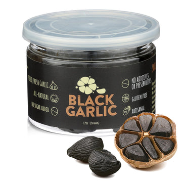 Black Garlic Cloves by Florida Pure Peeled, Ready to Eat, Elevates Salads, Gourmet Dishes, and Spreads, Fermented for Rich Umami