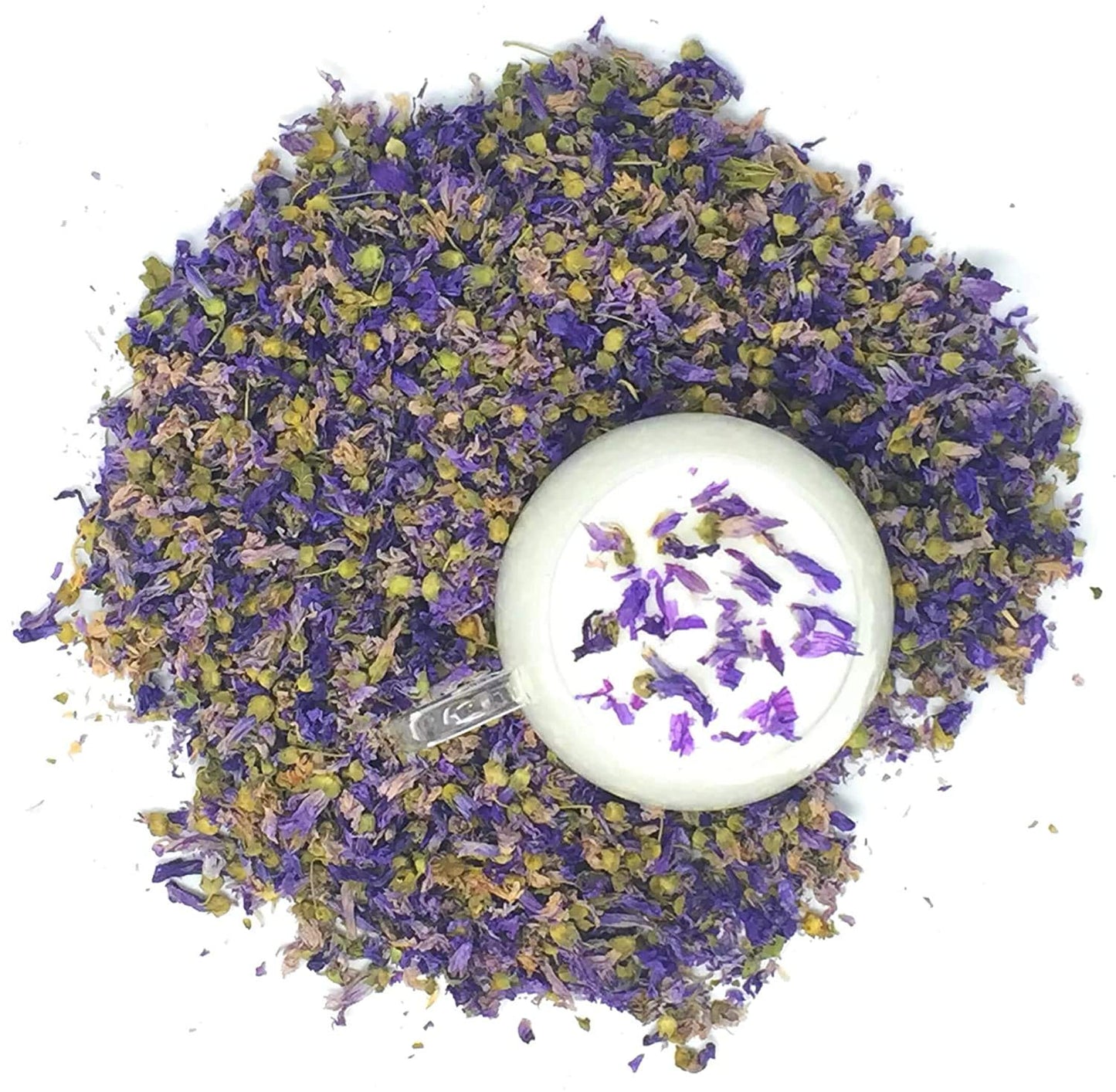 Dried Blue Mallow Flowers - 100% Natual Malva Sylvestris, Net Weight: 0.5Oz / 15G - Color-Changing Blue Herbal Tea