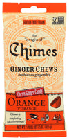 Chimes Orange Ginger Chews, 1.5 Ounce Pack, Model 838836, Chewy Ginger Candy