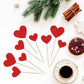 Gyufise 30Pcs Heart Cupcake Toppers Red Glitter Sweet Love Heart Cupcake Pick Decorations Valentine'S Day Cake Decorations For W