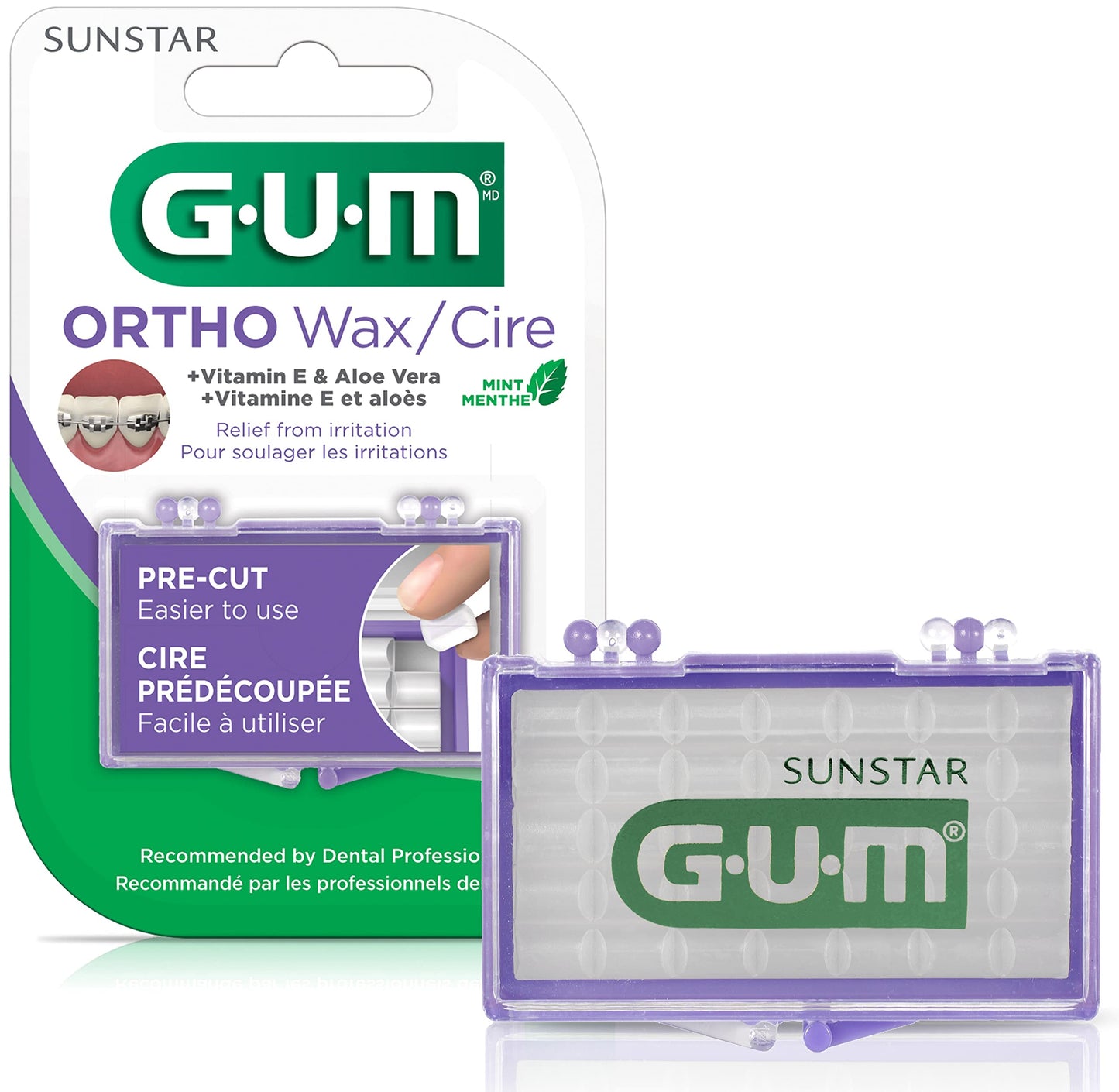 Gum Orthodontic Wax For Braces And Dental Devices - Soothing Dental Wax With Vitamin E And Aloe Vera - Clear Color And Refreshin