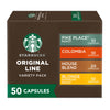 Starbucks By Nespresso Original Line Mild Variety Pack Coffee, 50-Count Espresso Pods, Presentation May Vary