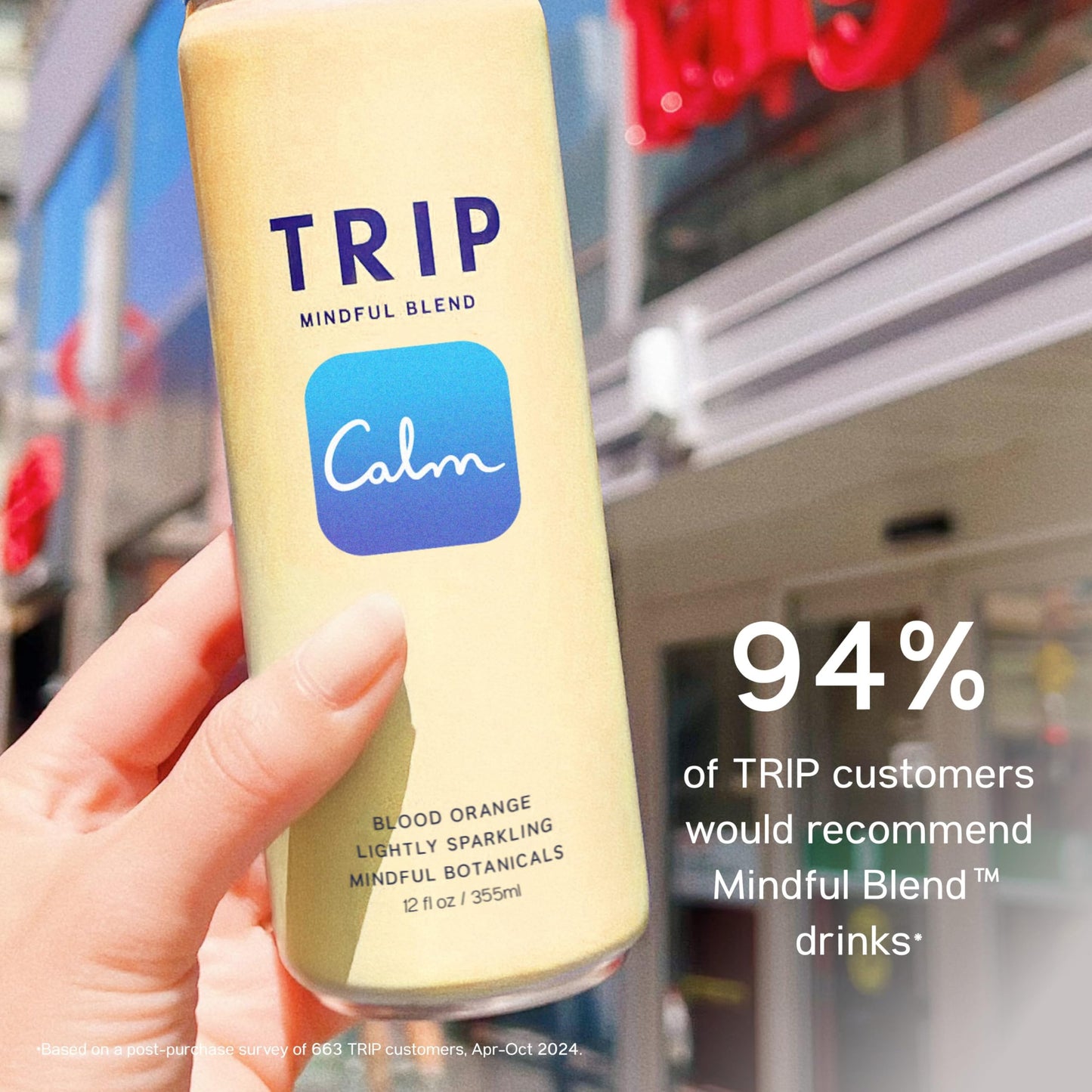 Trip Mindful Blend  Lightly Sparkling Calming Drink  120 MG Magnesium Citrate with Ashwagandha  Lions Mane & L Theanine  No Added Sugar  Low Calorie  Vegan  Blood Orange  12 Oz  12Pk