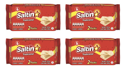 Saltin Noel Original Crackers | Crispy Flavor | Touch of Salt | 7.05 Oz (Pack of 4)