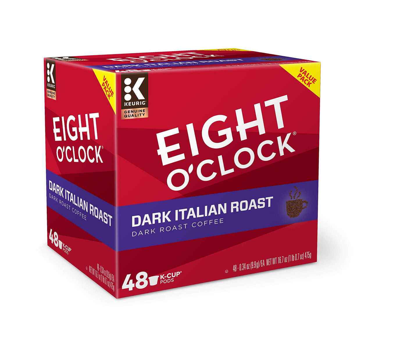 Eight OClock Coffee Dark Italian Roast K-Cup Pods, Dark Roast, 48 Count