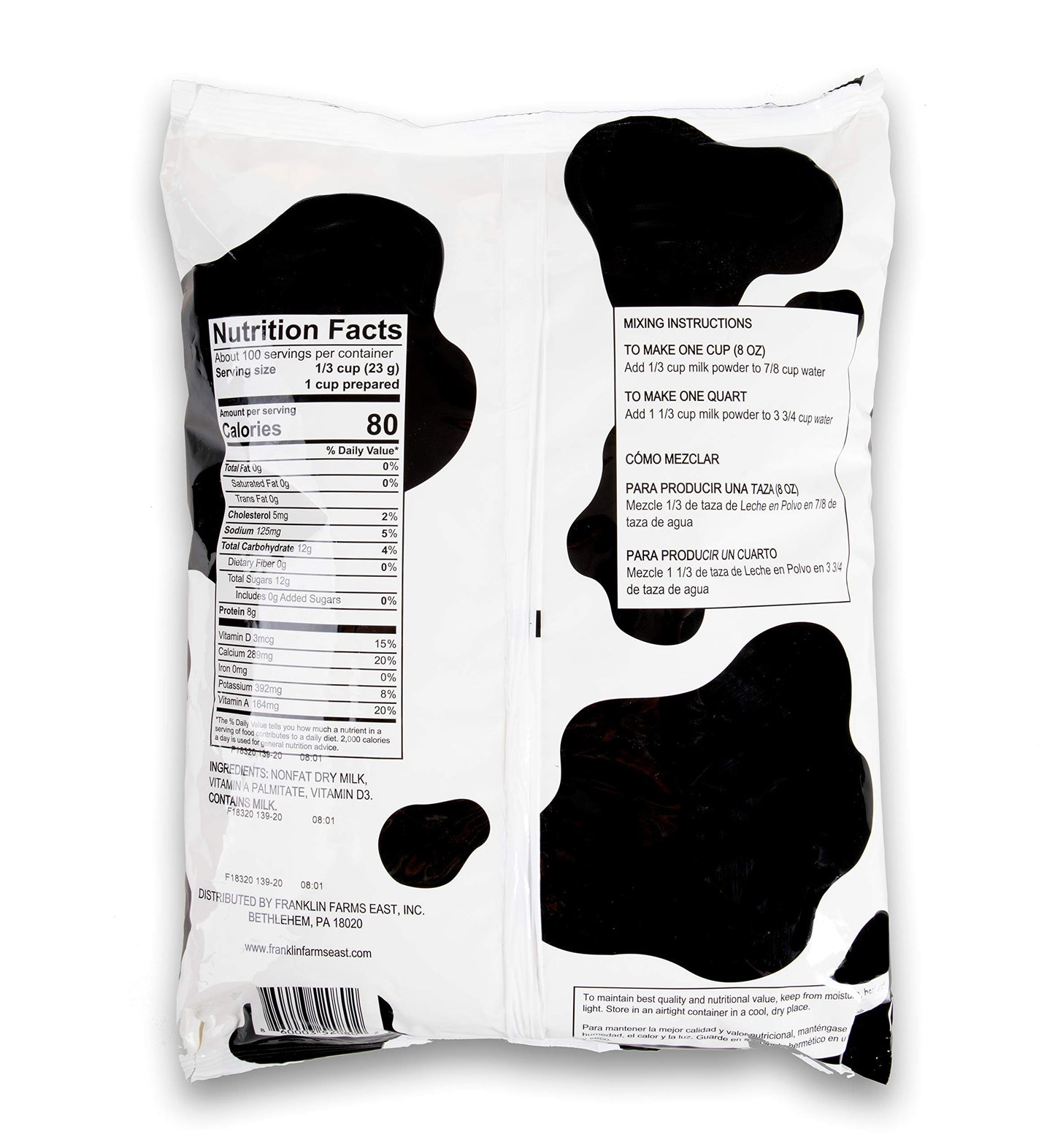 Premium Usa Instant Nonfat Dry Milk - 5 Pound Bag Bulk