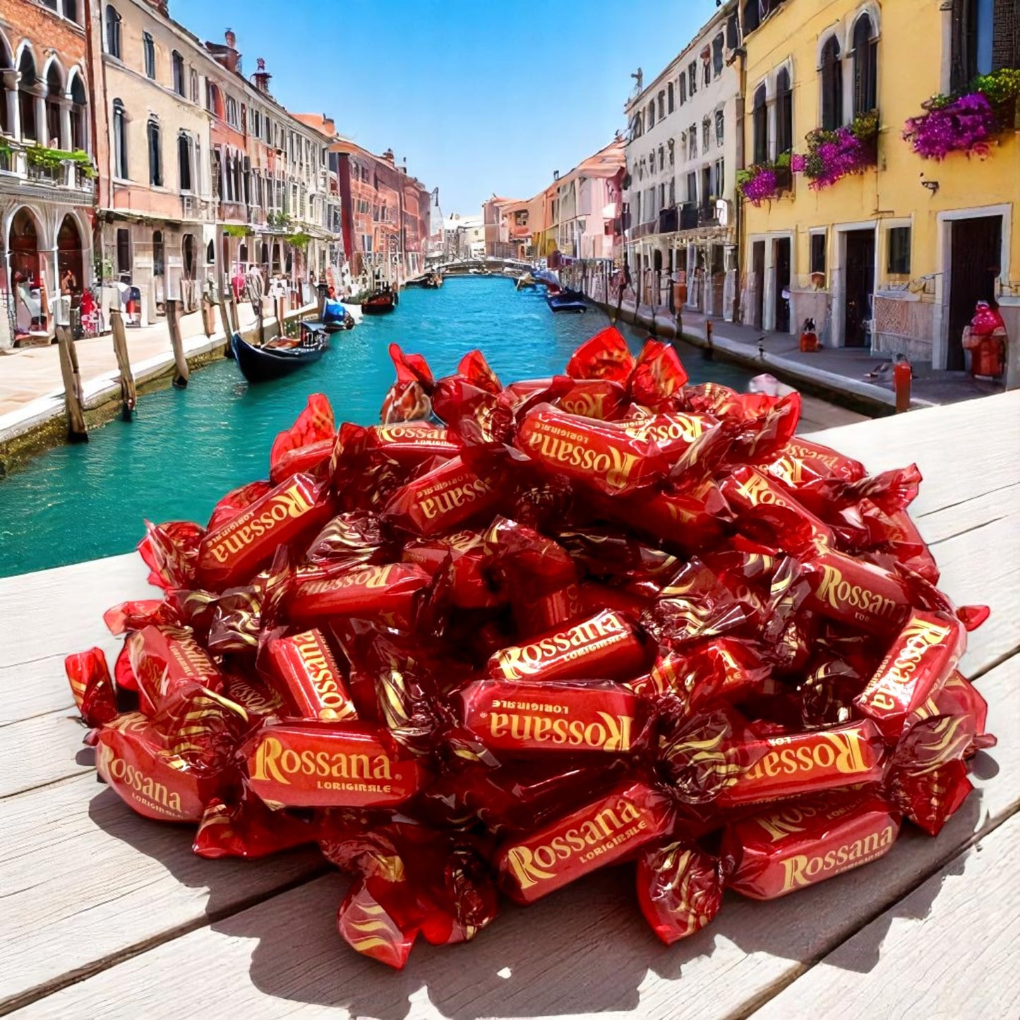 KLUB BULK Premium Gourmet Rossana Italian Hard Filled Candy, Gluten-Free, 1.5 lbs (24 oz), Hazelnut & Almond Filling, Individually Wrapped