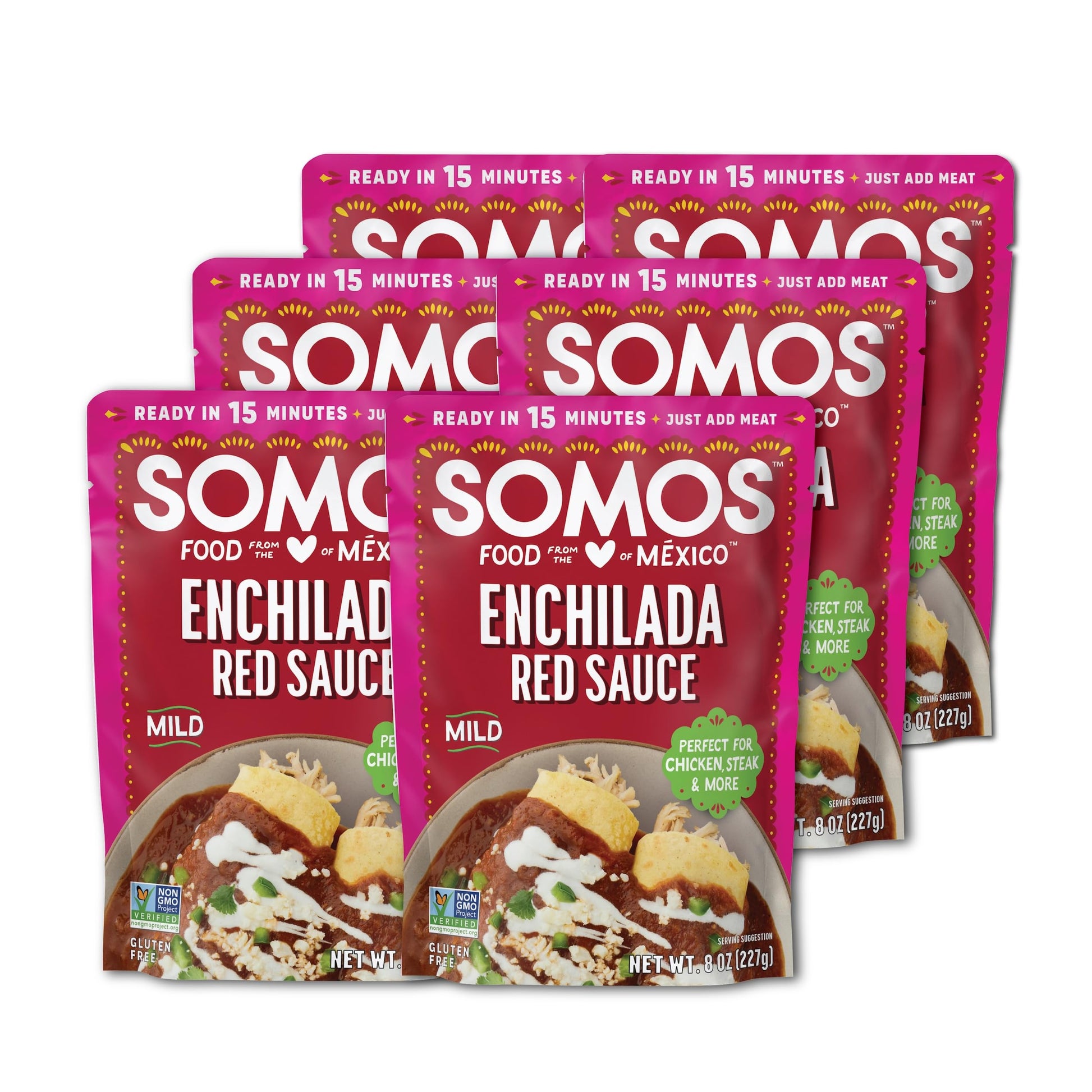 SOMOS Red Enchilada Sauce - Authentic Mexican Flavor & Trusted Quality - Gluten Free, Non-GMO & Vegan - Perfect for Enchiladas, 