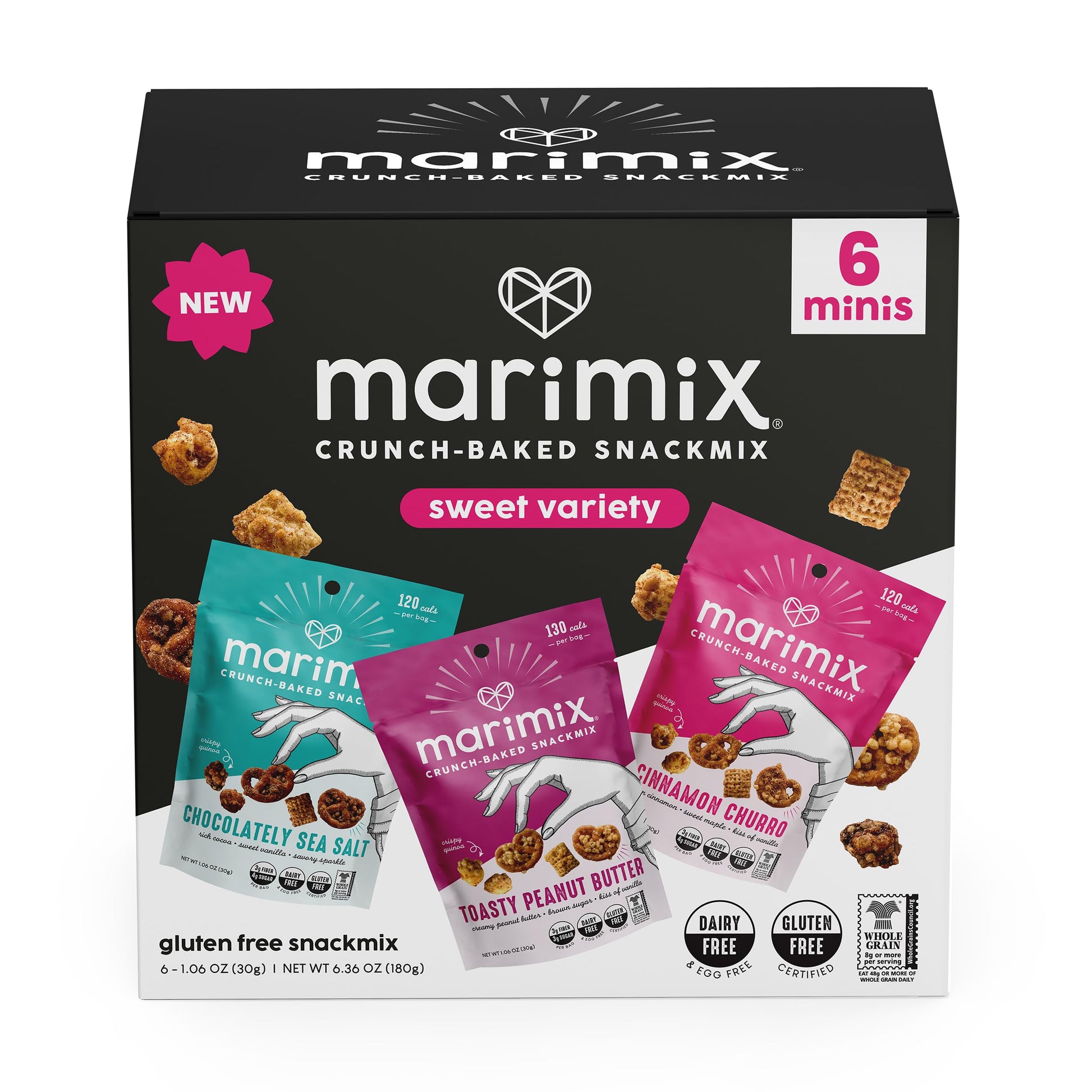 MARIMIX Mini Snack Mix - Sweet Bundle, 6 Pack, 1.06 Ounce Each