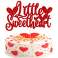 Gyufise 1Pc Little Sweetheart Cake Topper Glitter Happy Valentine'S Day Cake Topper Decoration For Valentine Theme Birthday Brid