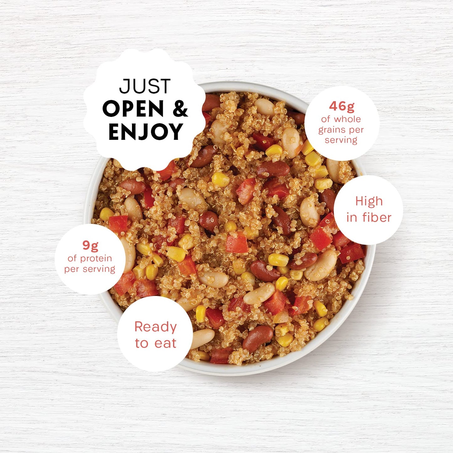 Reese Quinoa Harvest Bowl | Red Beans, Corn & Tomatoes | High In Fiber & Protein (Pack Of 8)