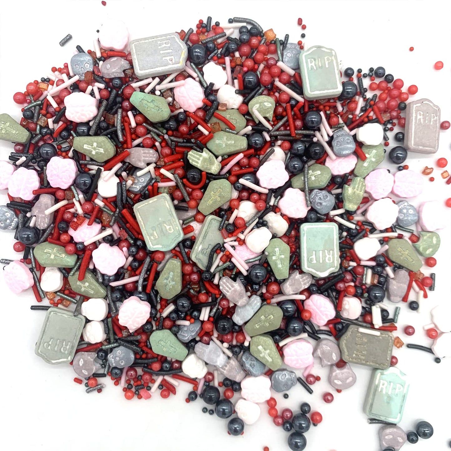 Halloween Sprinkles I 3.5 Oz I Red And Black Sprinkles I Skull Bloody Sprinkles I Cake Cupcake Toppers Cookie Dessert Sprinkles