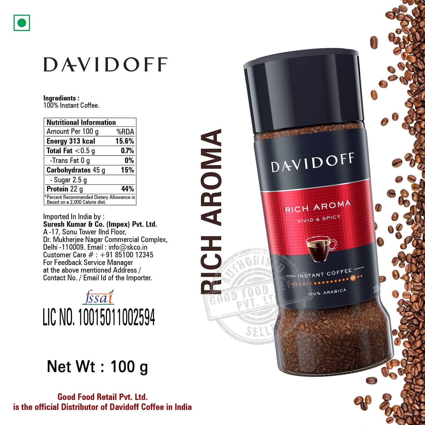 Davidoff Instant Coffee Trio - Rich Aroma, Fine Aroma And Espresso 57 Bundle - 100% Arabica Beans - Roasted For A Spicy Richness