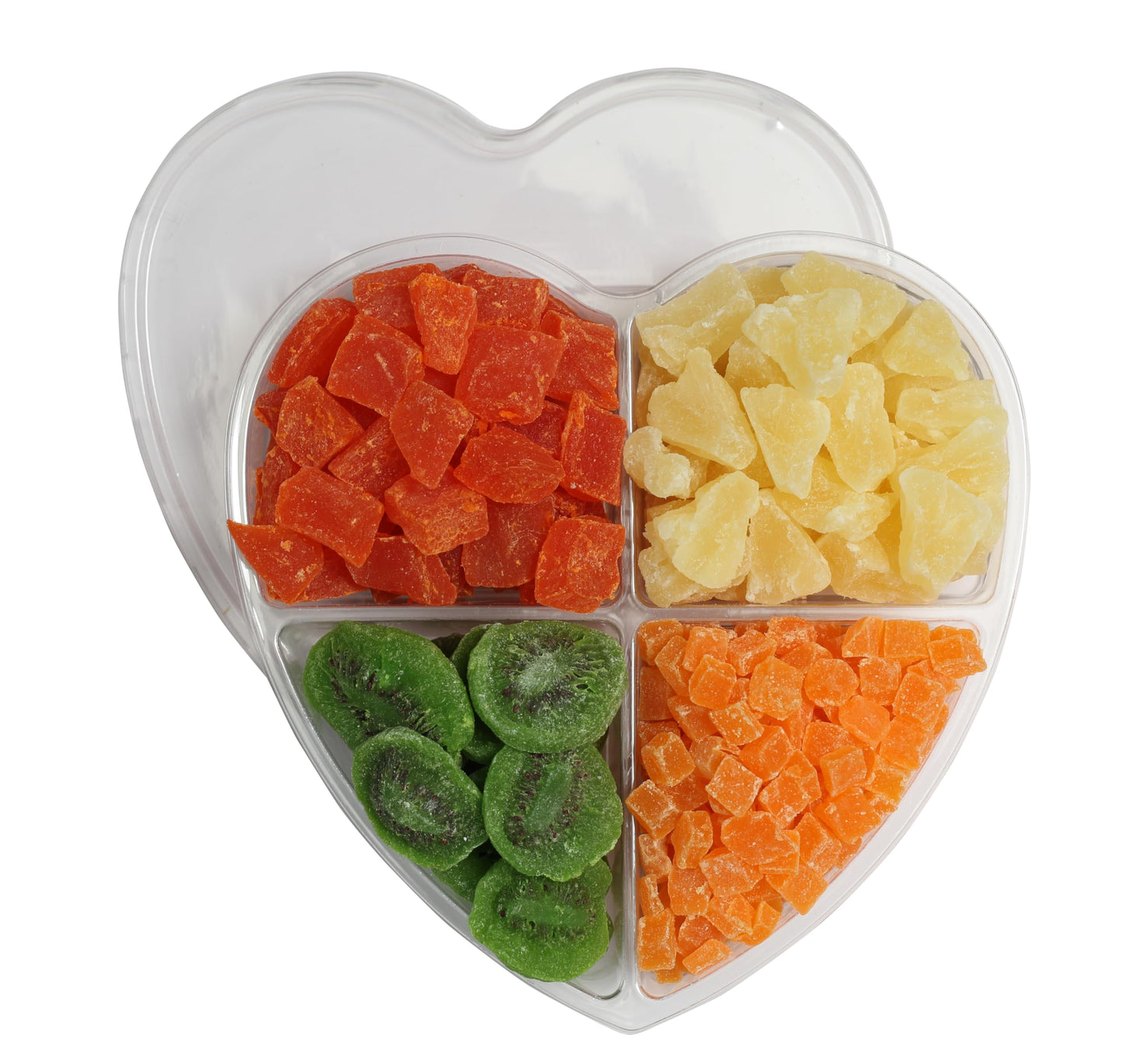Heart Shaped Dried Fruit Tray - Sweet Dried Fruit Assortment - Large Dried Fruit Gift Basket - Romantic Arrangement Platter - He