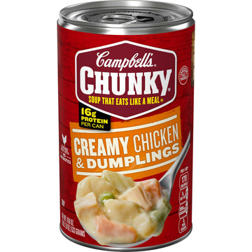 Campbell's Chunky Soup, Creamy Chicken and Dumplings, 18.8 Oz Can - Hearty Meal, Ready to Eat, Convenient Pack of 1