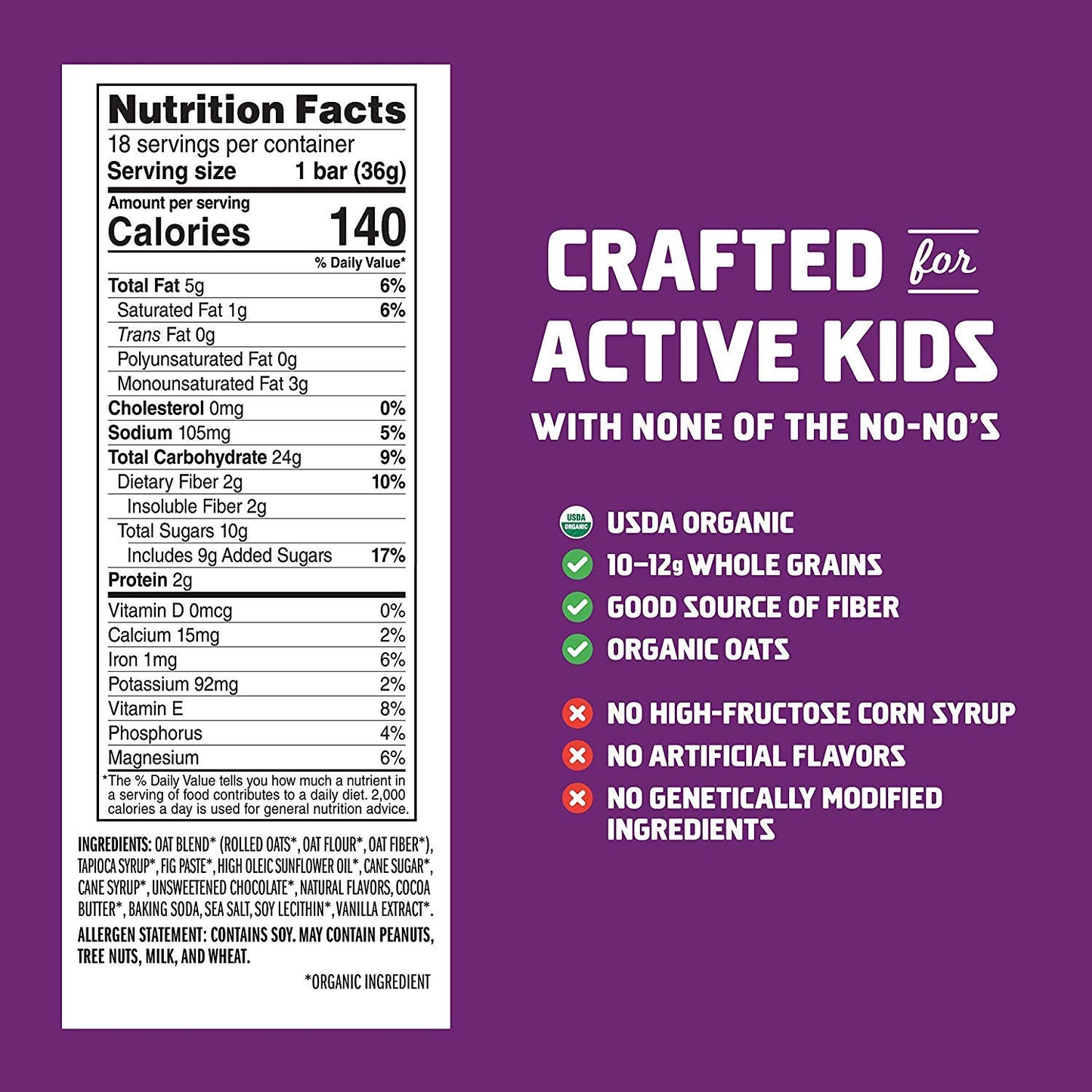 Clif Kid Organic Z Bar, Variety, 1.27 Ounce, 36 Count