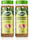 Heaven and Earth Onion Garlic Veggie Croutons, 12oz (2 Pack) | Gluten Free, Low Carb, Great for Salads, Soups, and Snacking